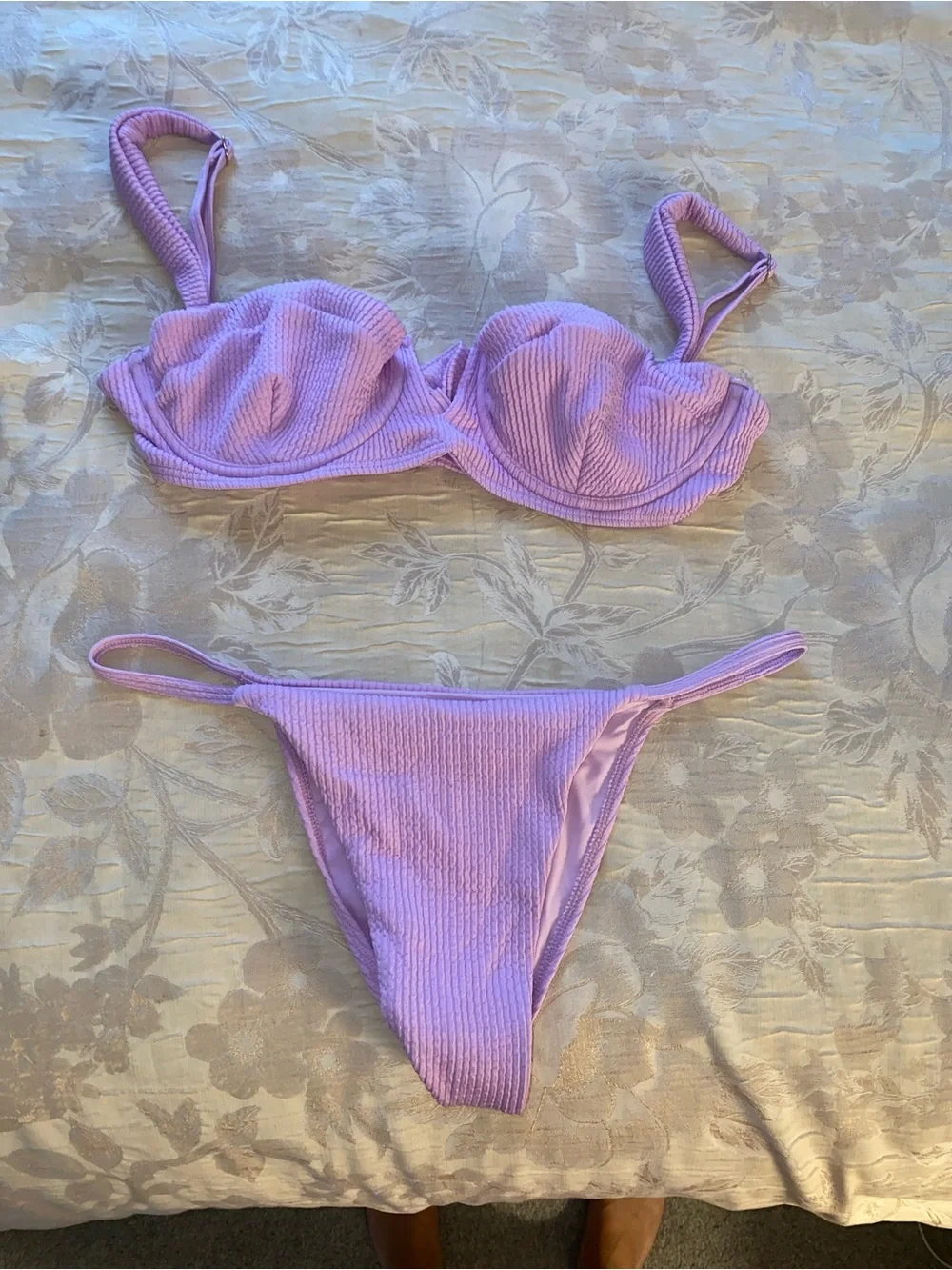 Monday Swimwear Lilac Ribbed Underwire Bikini Top